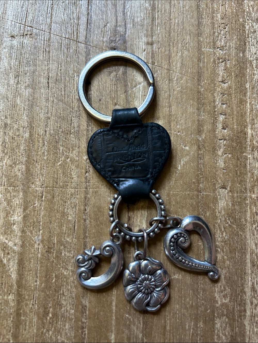 Vintage One World Brighton Silver Plated Keychain